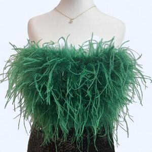 Women's Green Feather bandeau Size 1X